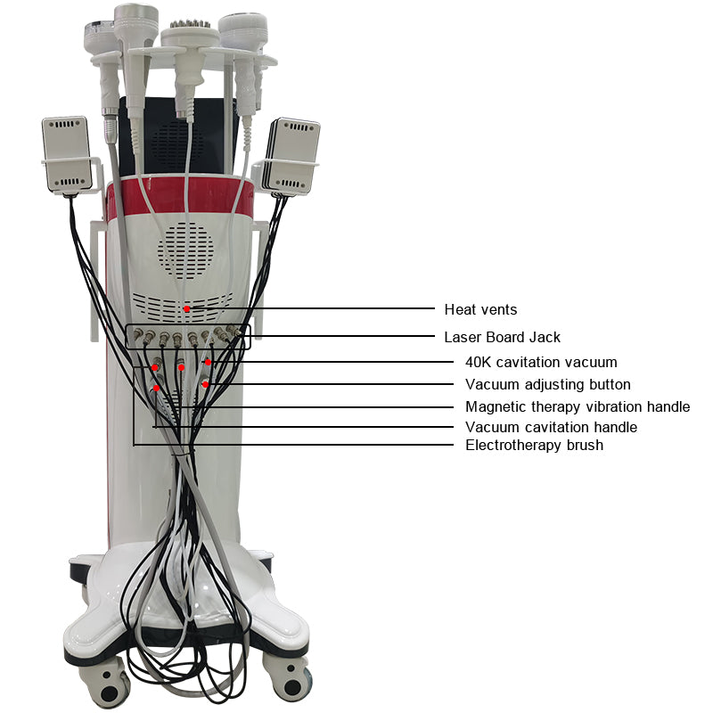 6 in 1 80K Cavitation Vacuum RF Lipolaser Body Slimming Machine