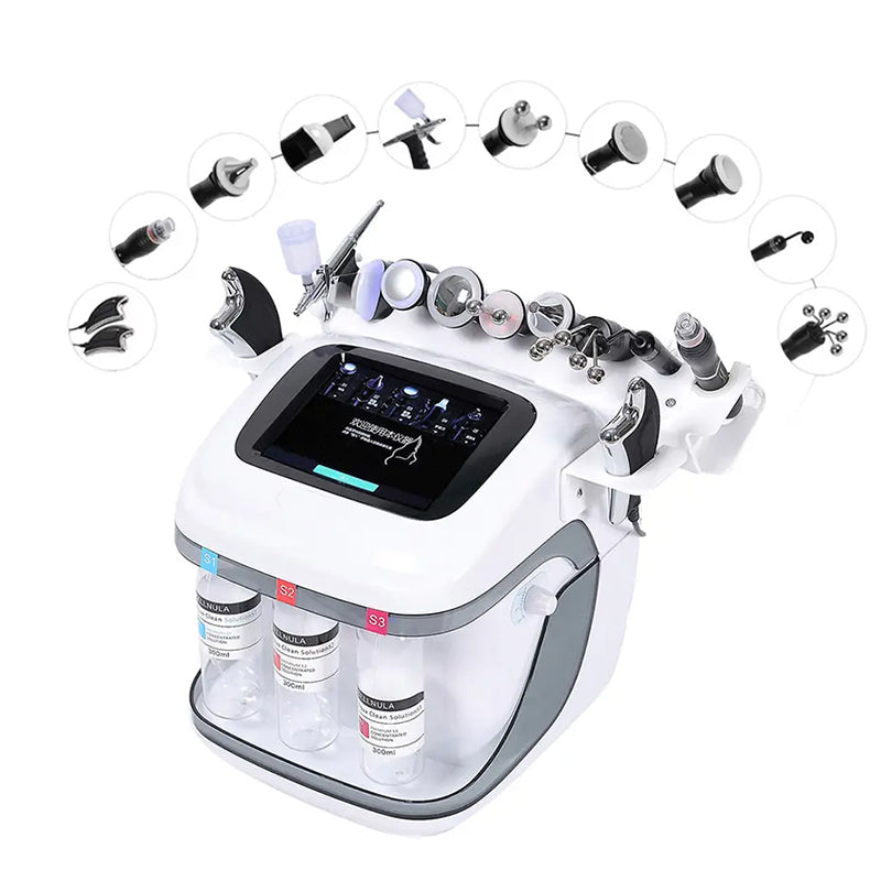 professional 10 in 1 hydra microdermabrasion h2o2 facial machine RF Bubble deep cleaning facial skin pores