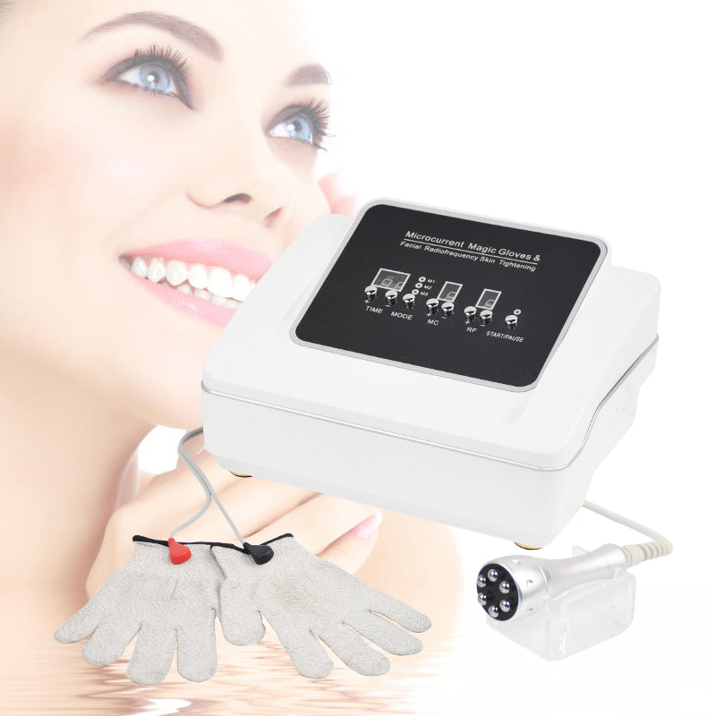 Micro currents rf current electric gloves Skin magic microcurrent face lift gloves massage machine facial toning device