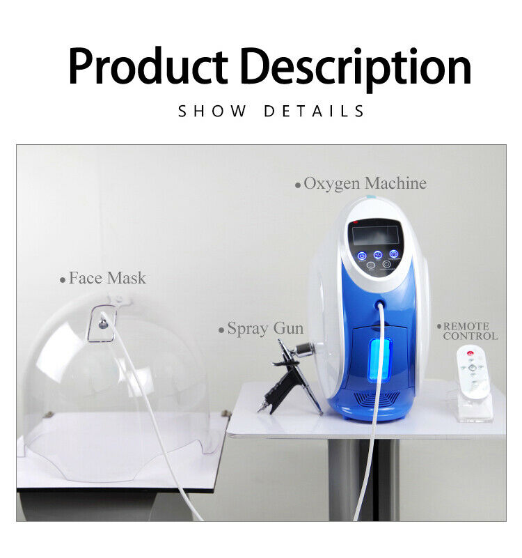 90% Korea O2toDerm Oxgen Facial Machine Oxygen Jet Peel Dome Mask Anion Machine