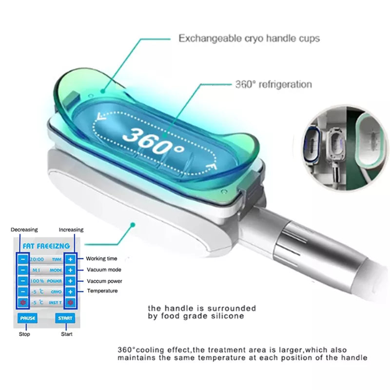 11 in 1 360 Cryoskin Freeze Machine Multifunctional Fat removal 5 cryo handles Lipo Laser Cavitation RF lipolysis cryotherapy