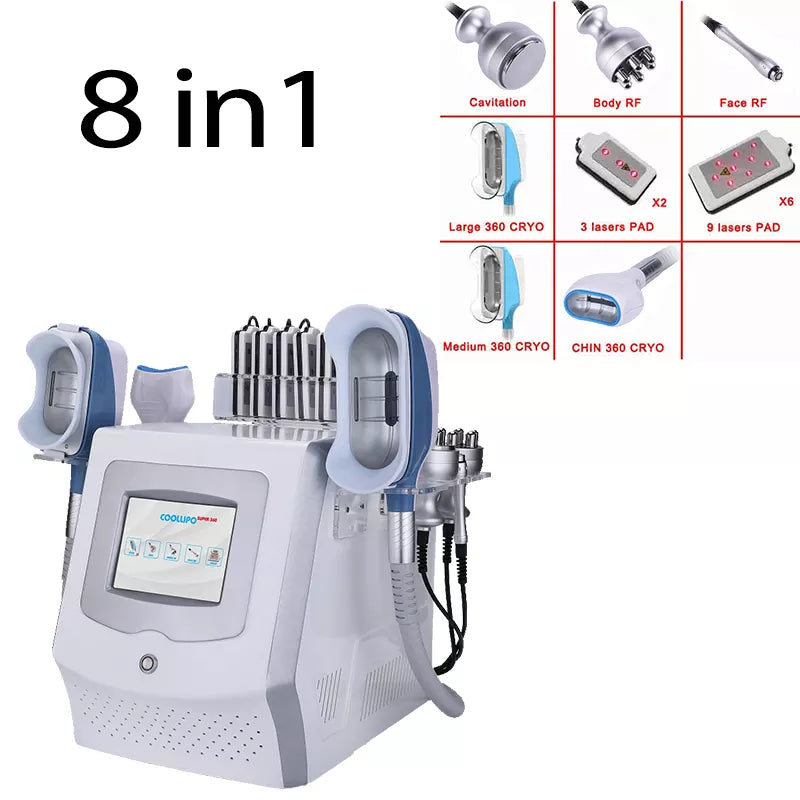 Portable lipo cryo cool freeze laser 360 lipolysis cryotherapy rf facial machine cooling body sculpt shape Slimming treatment