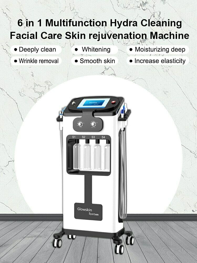 Spa 6 in1 Beauty Facial Machine Hydra Dermabrasion Aqua Peel Clean BIO Light RF